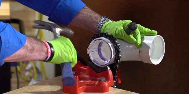  The pipe is scored in so many places, it's pulling loose from