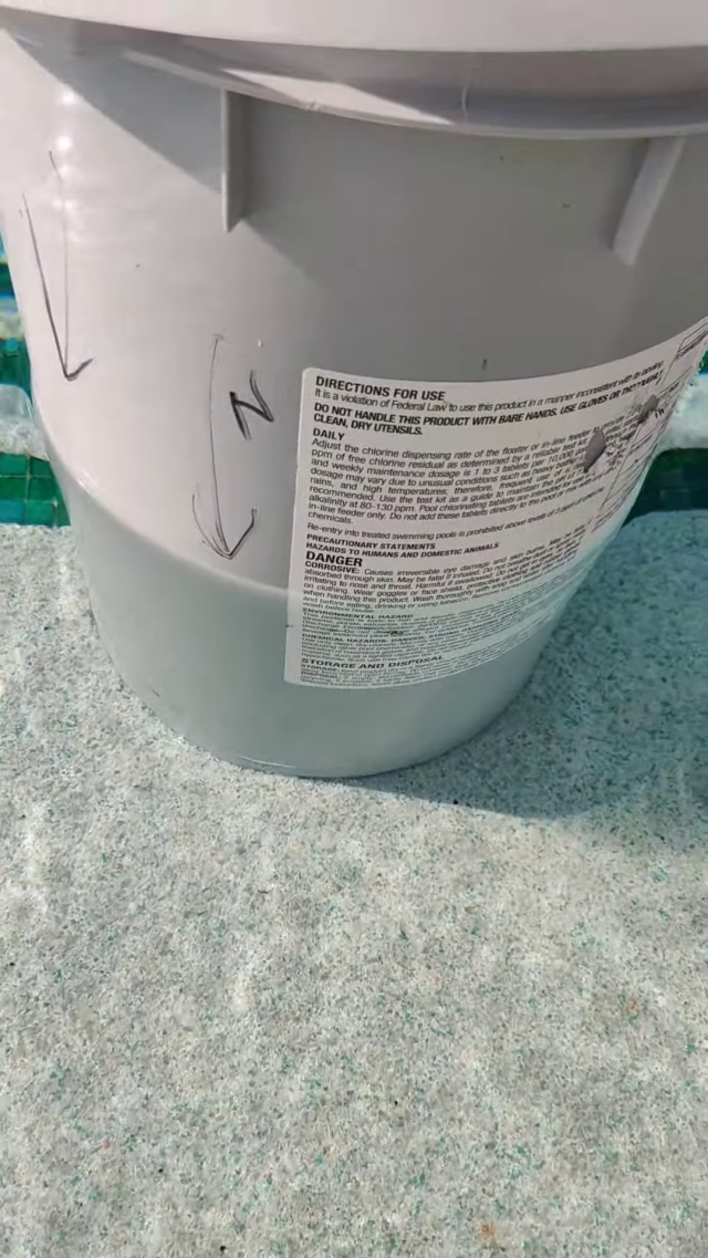  pool has been running continuously overnight. There is a mark